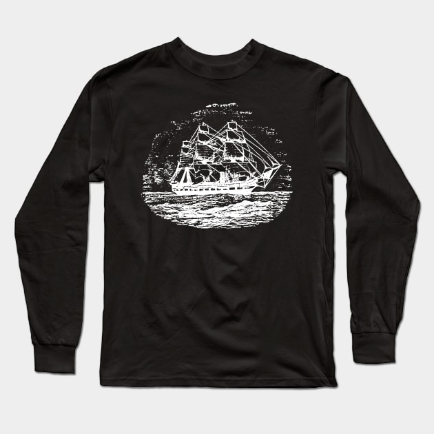 Ernst Haeckel Challenger Woodcut Long Sleeve T-Shirt by disneydorky